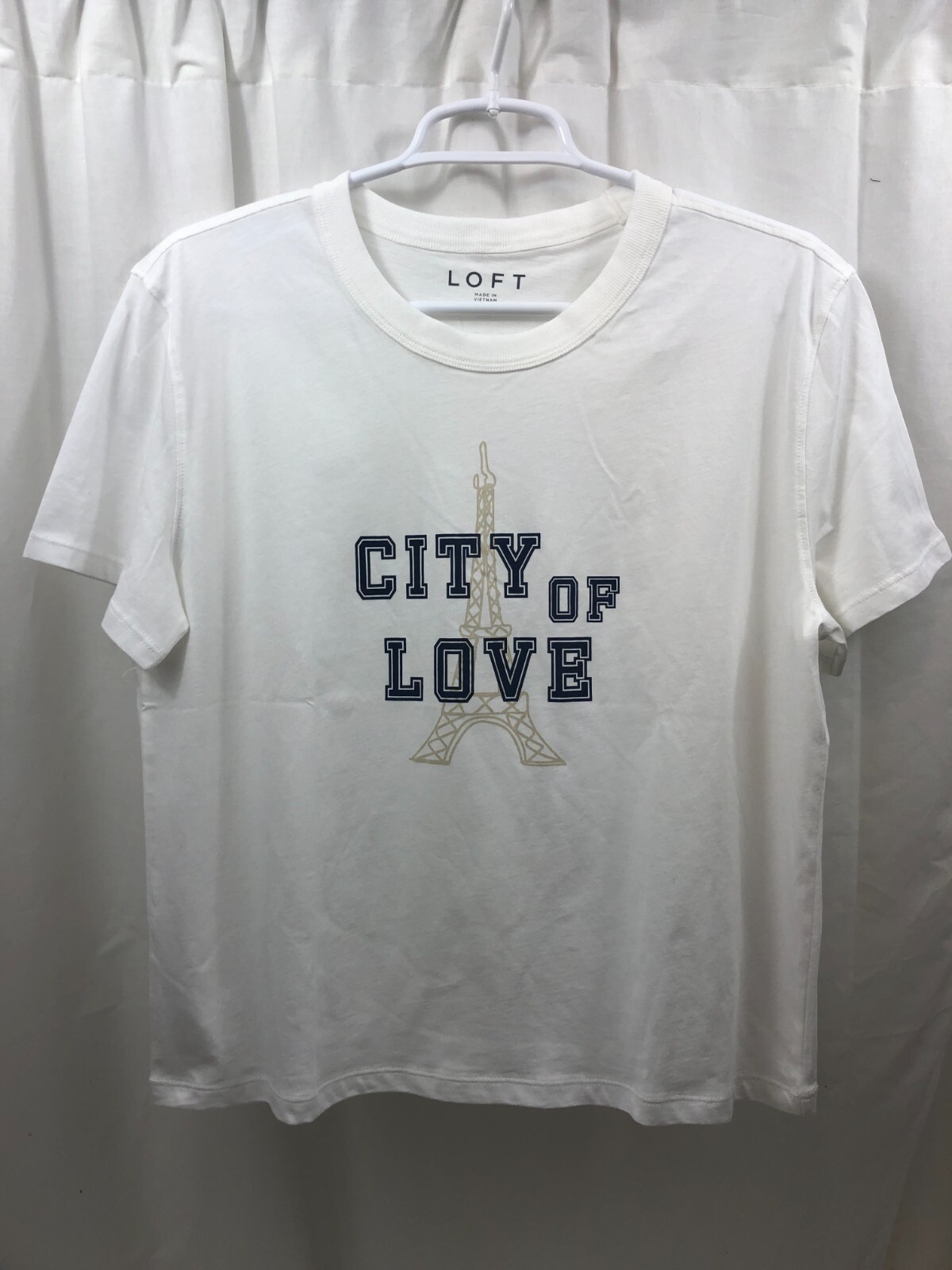 Women’s Loft T Shirt Medium Relaxed Paris At Hip Length