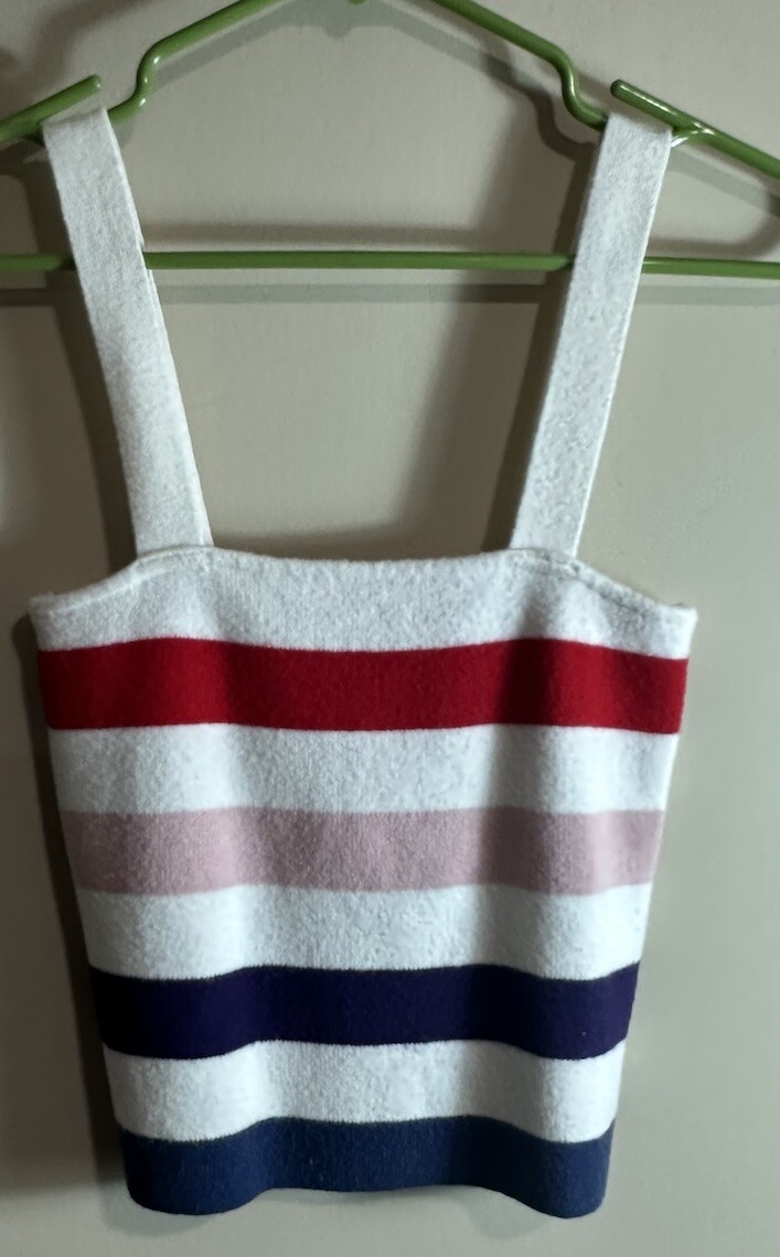 Moon & Madison Juniors Fine Gauge Knit Tank Top Multicolored Stripes Small