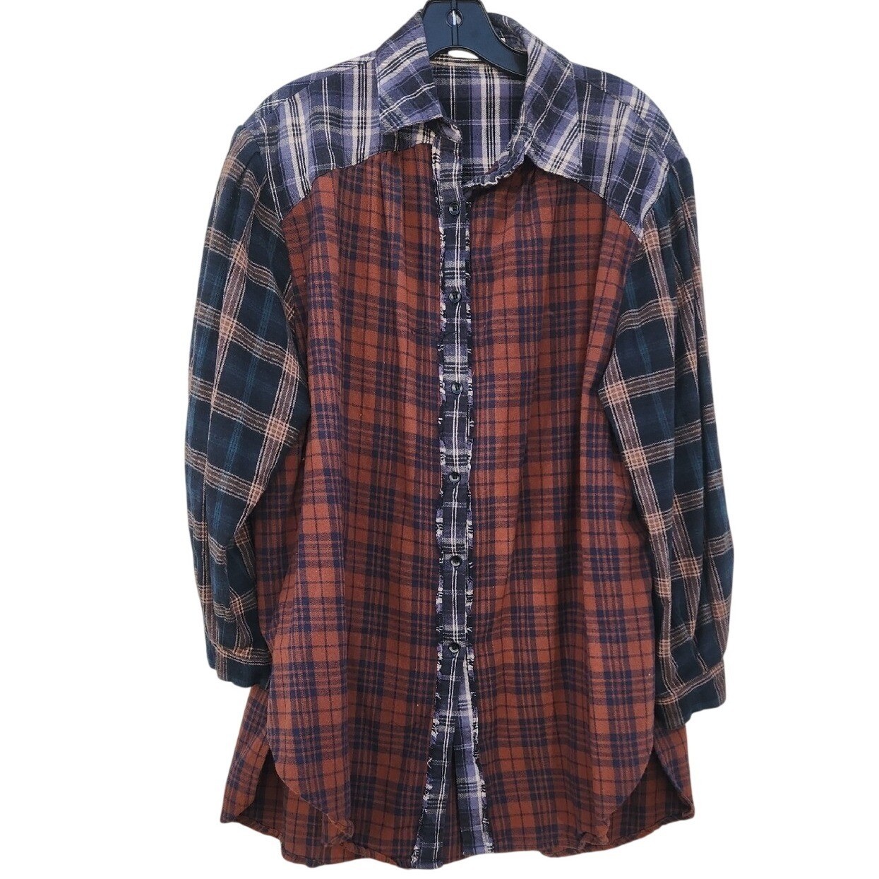 The Natural Life Plaid Flannel Patchwork Earthy Hippie Medium Gorpcore Boho