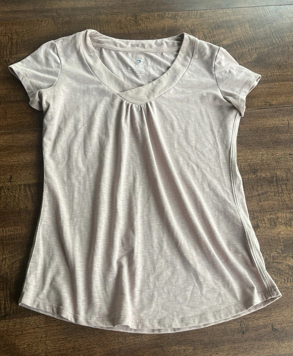 KÜHL Sona Shirt Womens Small Short Sleeve V Neck Stretch Outdoor Hiking Top 2019