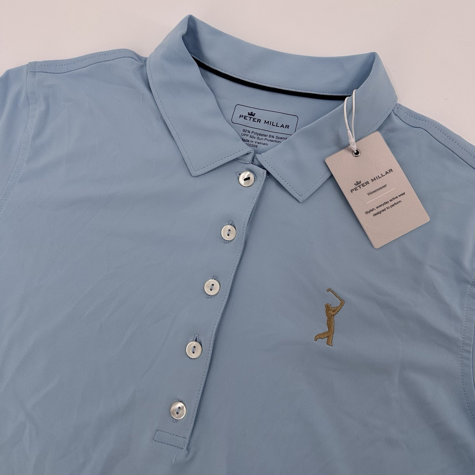 Peter Millar Polo Shirt Women’s Large Pastel Blue The Players Championship Golf
