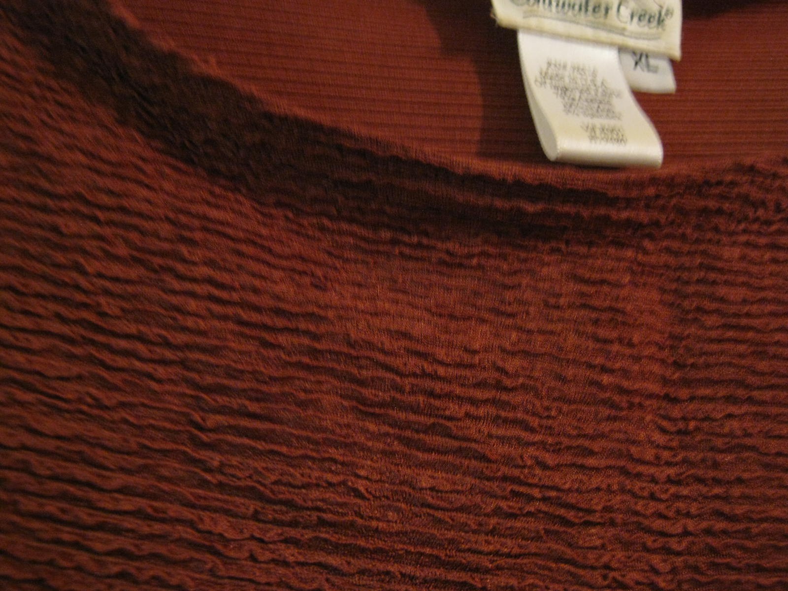 COLDWATER CREEK BURNT ORANGE RIBBED BLOUSE 3/4 Sleeve Pullover Size XL