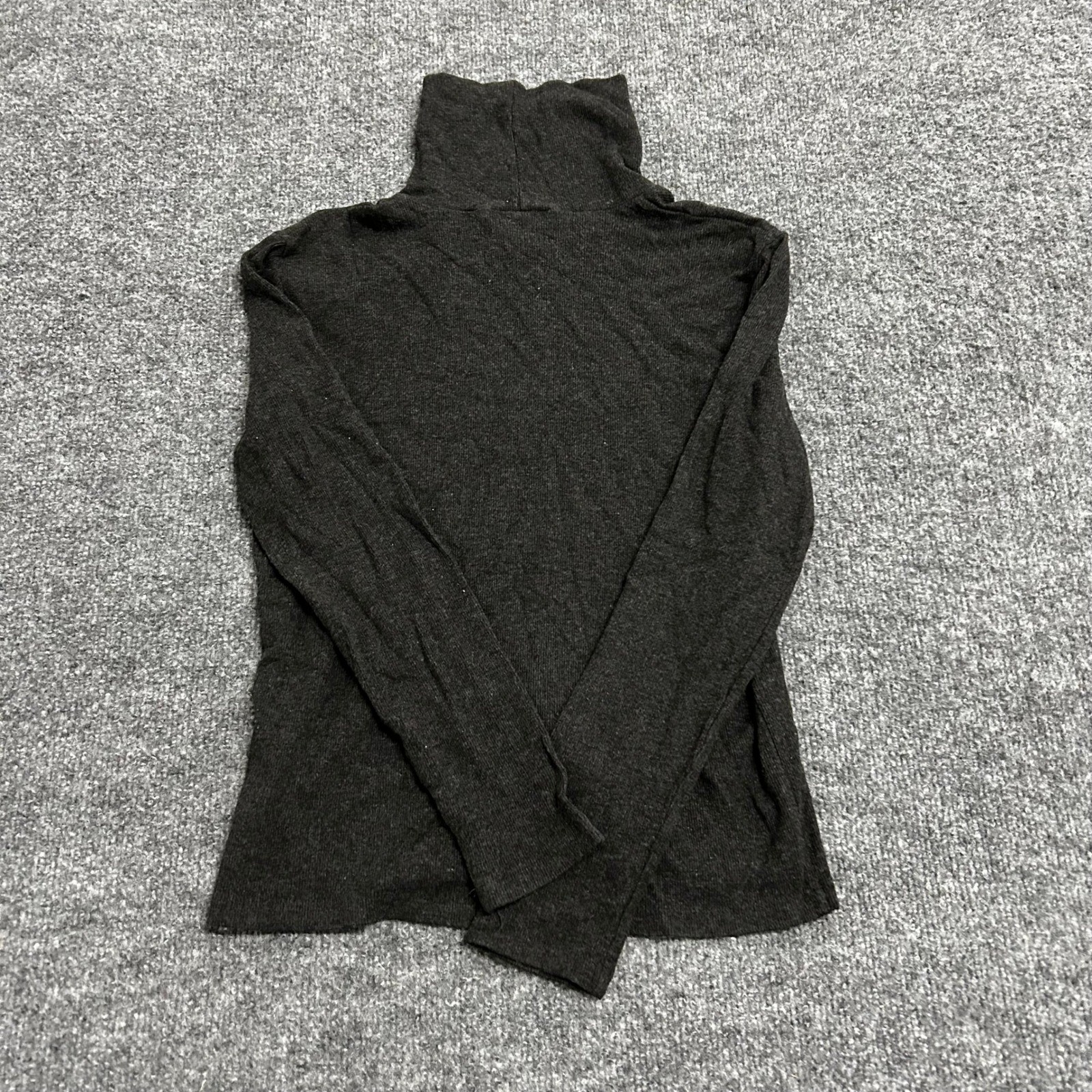Lauren Ralph Lauren Turtleneck Womens Size PS Grey Ribbed Knit Viscose Stretch