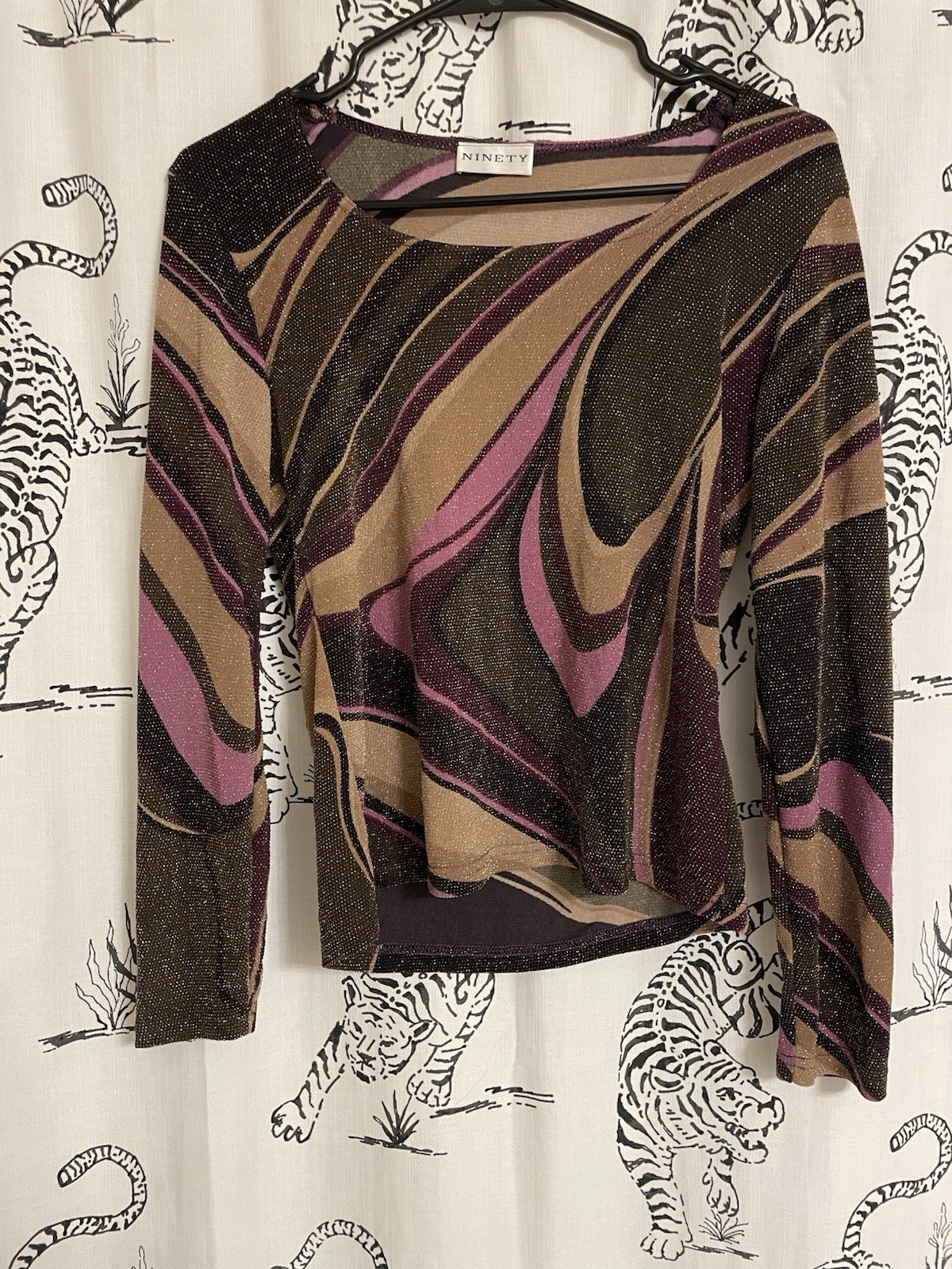 NINETY Metallic Geometric glitter y2k fairy whimsigoth top