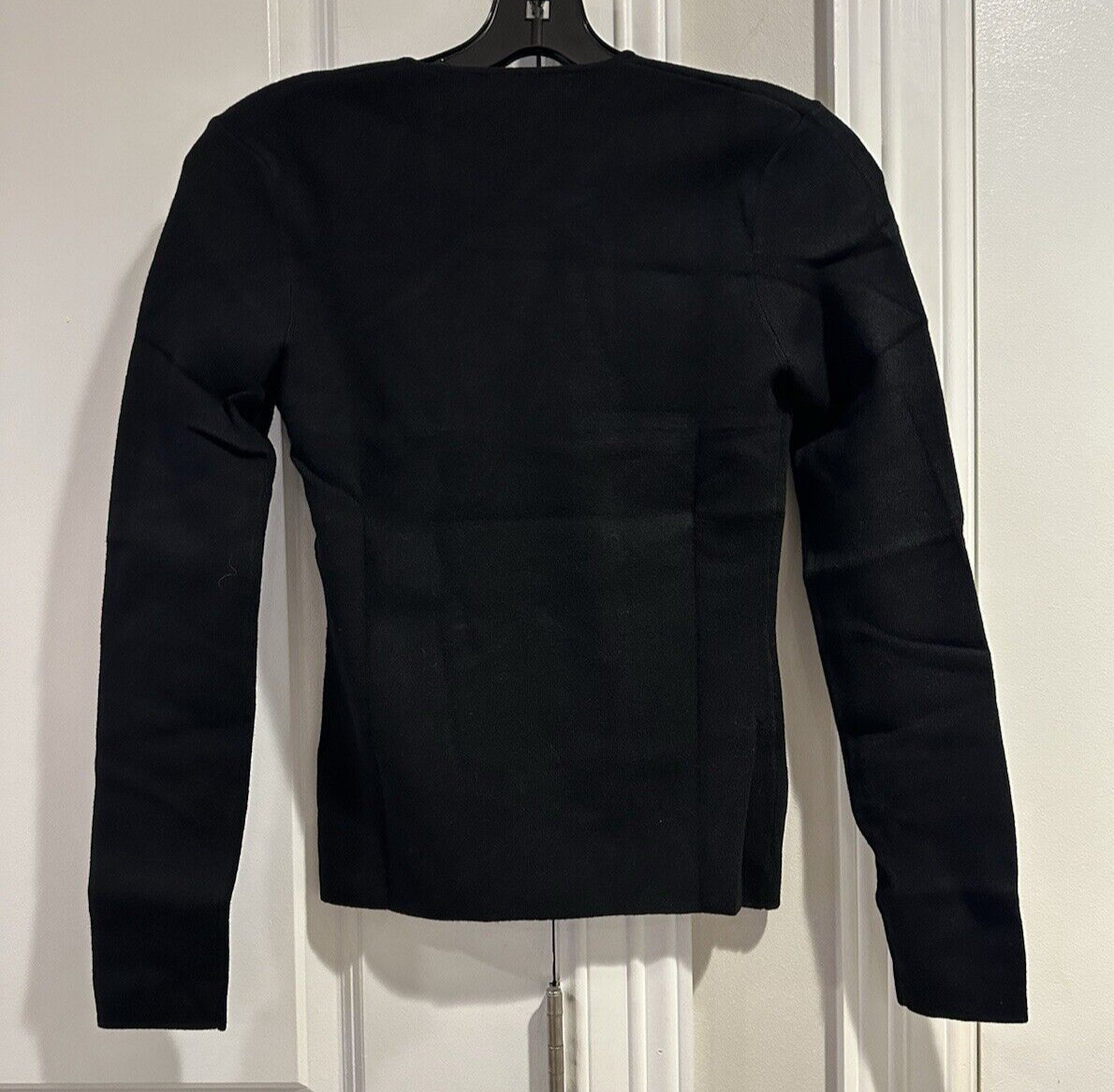 REVOLVE One Grey Day Asymmetrical Neck Black Leon Sweater Top Size S, NEW $168