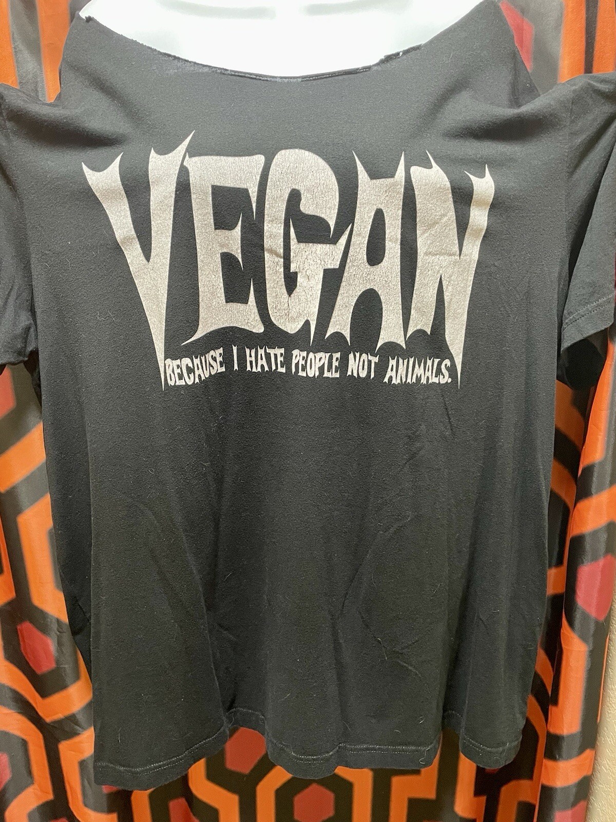 Vegan Because I Hate People T-Shirt Unisex XXL Black Short Sleeve