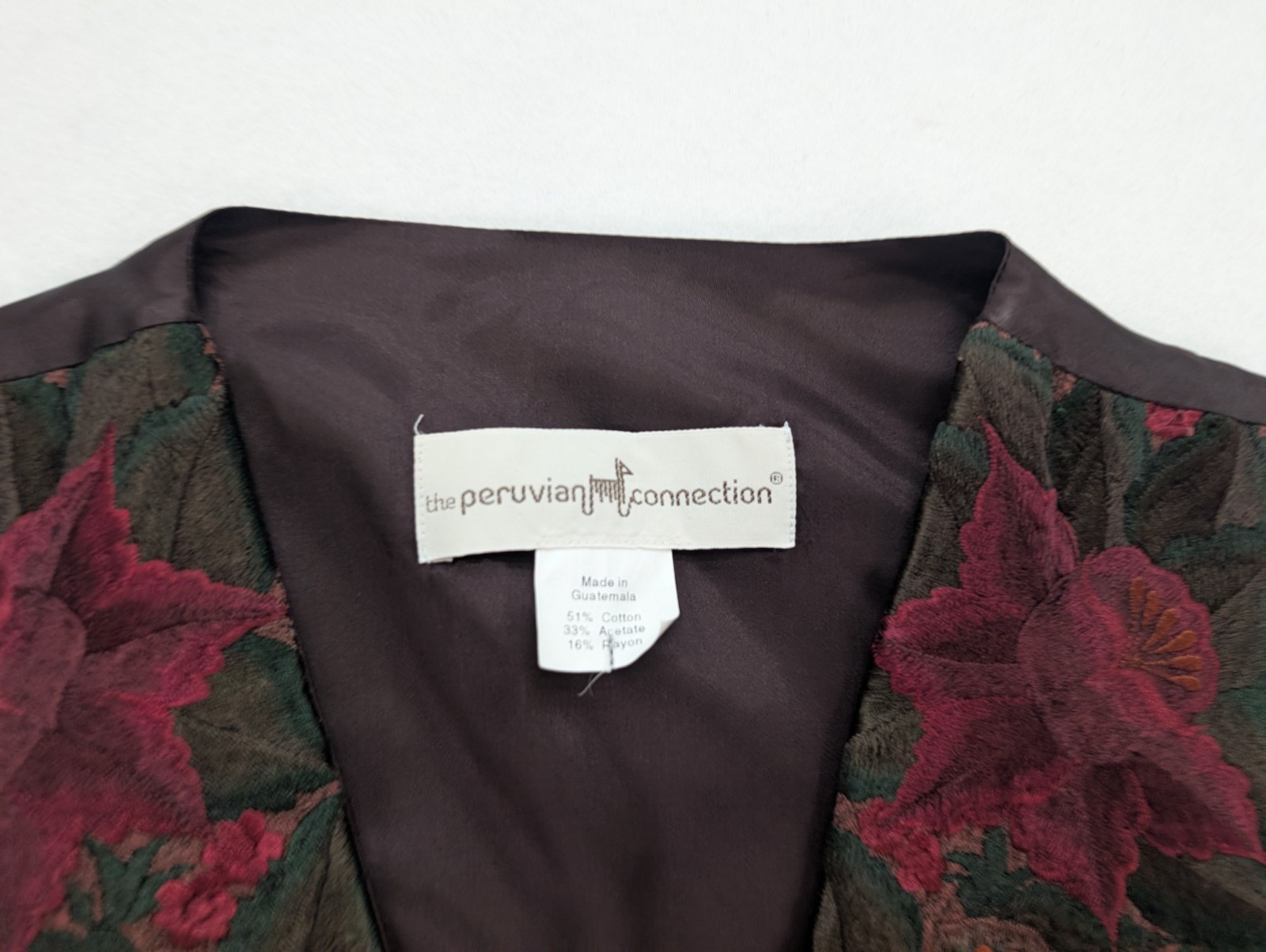 The Peruvian Connection Women’s Vest Size S Floral Woven Classic