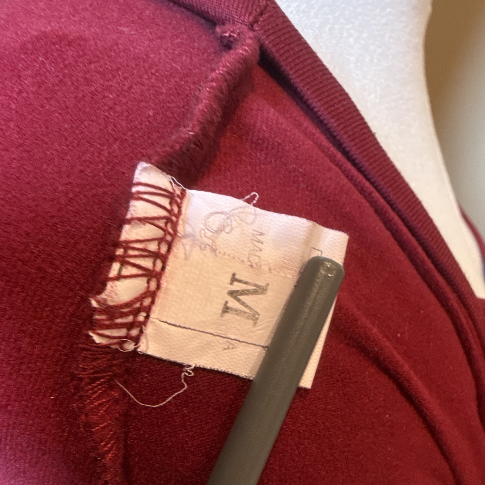 Two Women’s Burgundy & Black Square Neck Long Sleeve Cropped Knit Stretch Top M