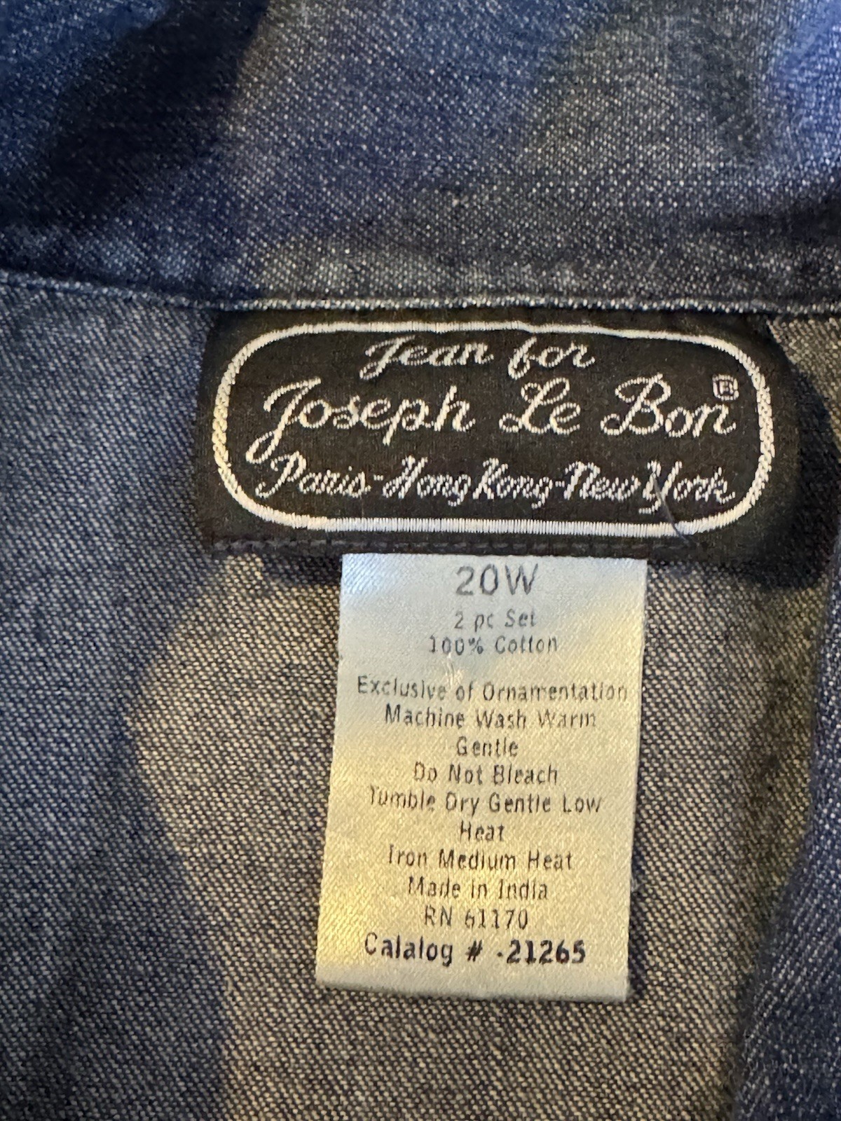 VTG Jean For Joseph Le Bon Studded Denim Shirt 20W Plus Size Western Top