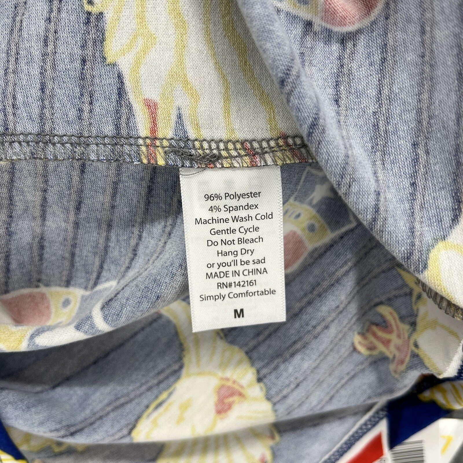LuLaRoe Top Womens Medium Blue Gray Yellow Randy Shirt Eagles long sleeves