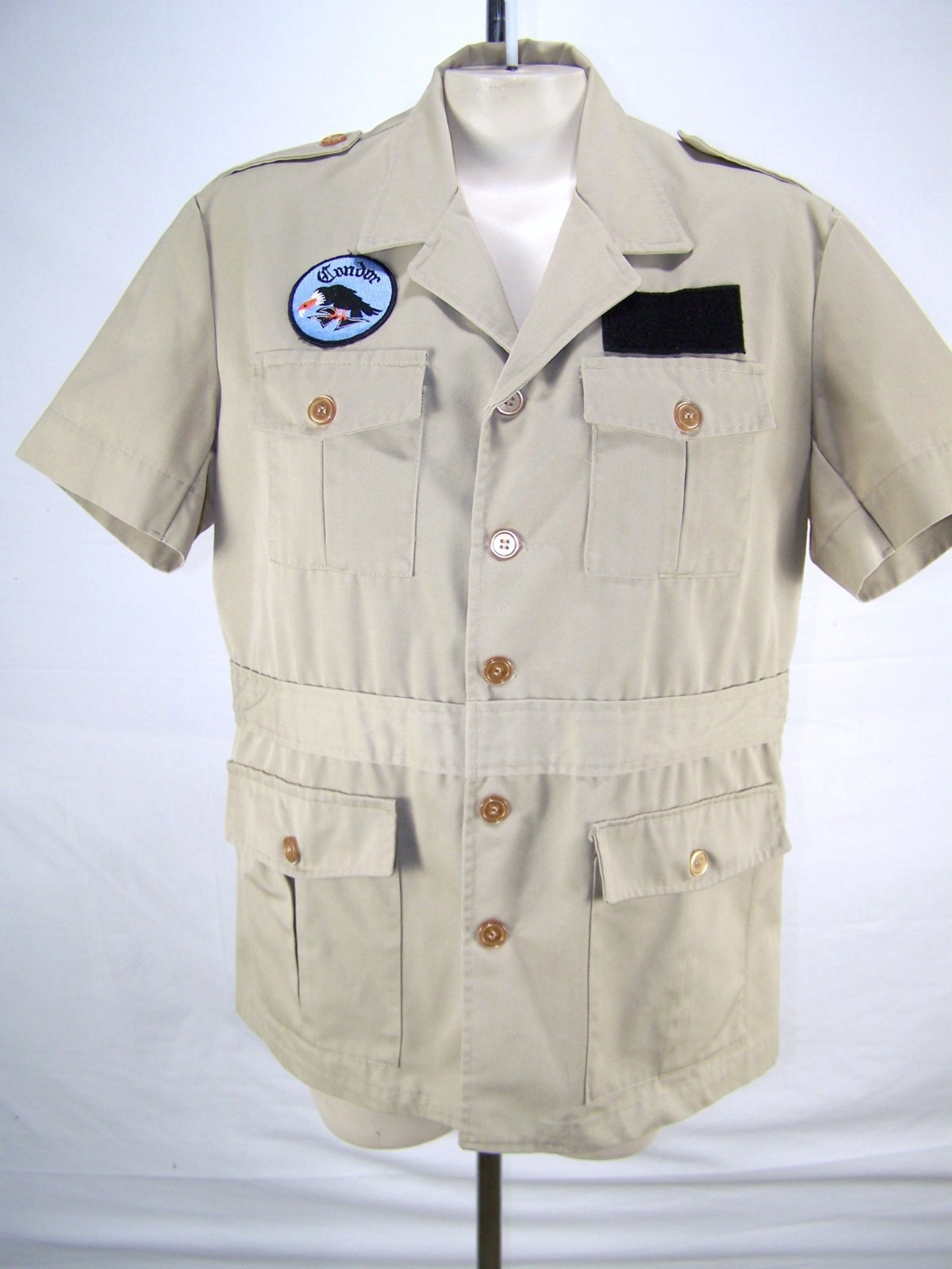 Vangelica Top Womens Size Medium 8 10 Beige Button Front Condor Uniform