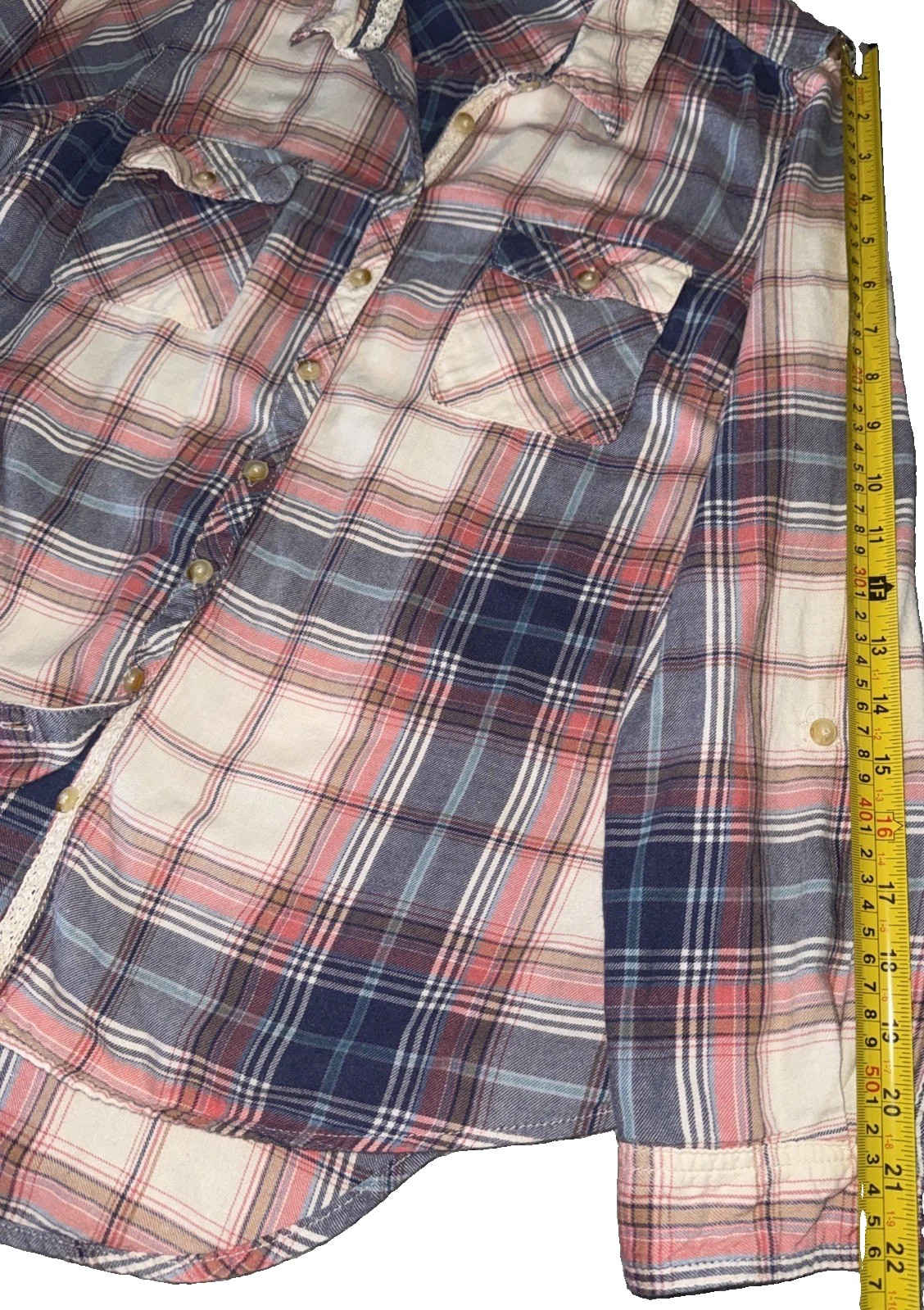db Established 1962 Plaid Flannel Womens Large Roll Tab Sleeves *see msrmnts