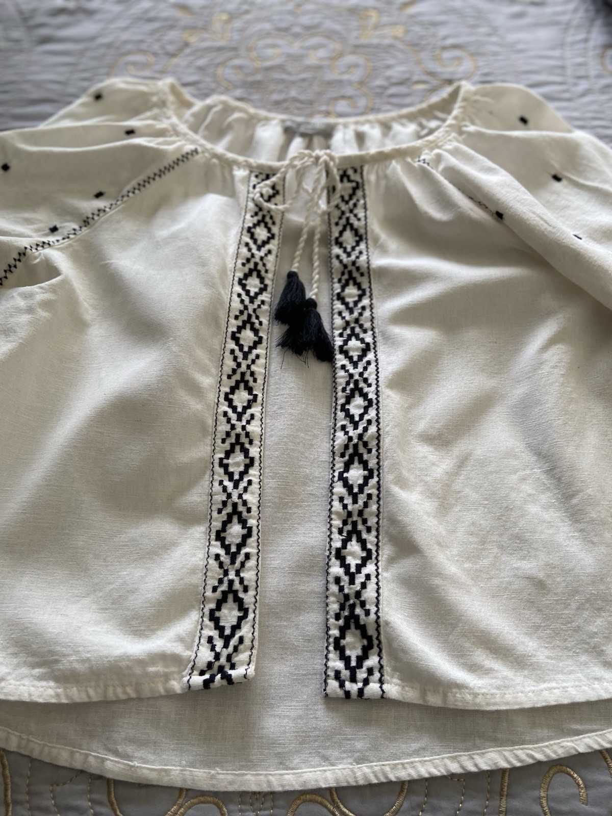 Women’s Cotton – Linen Boho Open Front Top Made in India (World Market) S/M