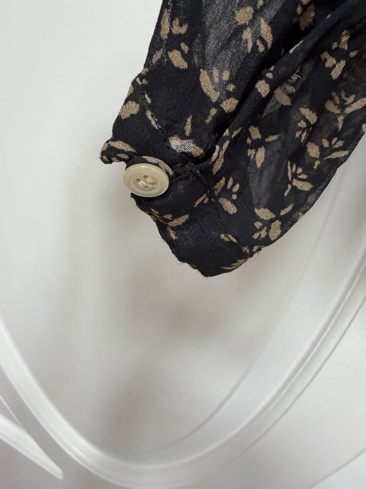 Isabel Marant Etoile Black Presley Sheer Floral Cutout Blouse Keyhole M EU 38