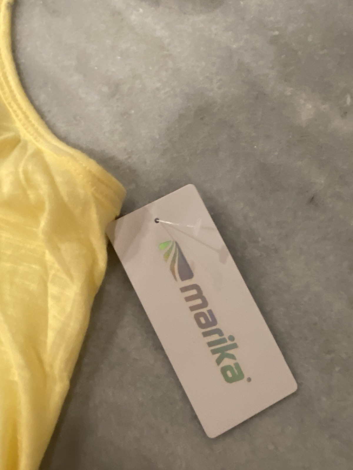 NWT Marika Size M Yellow Criss Cross Open Back Strap Scoop Neck Tank Top