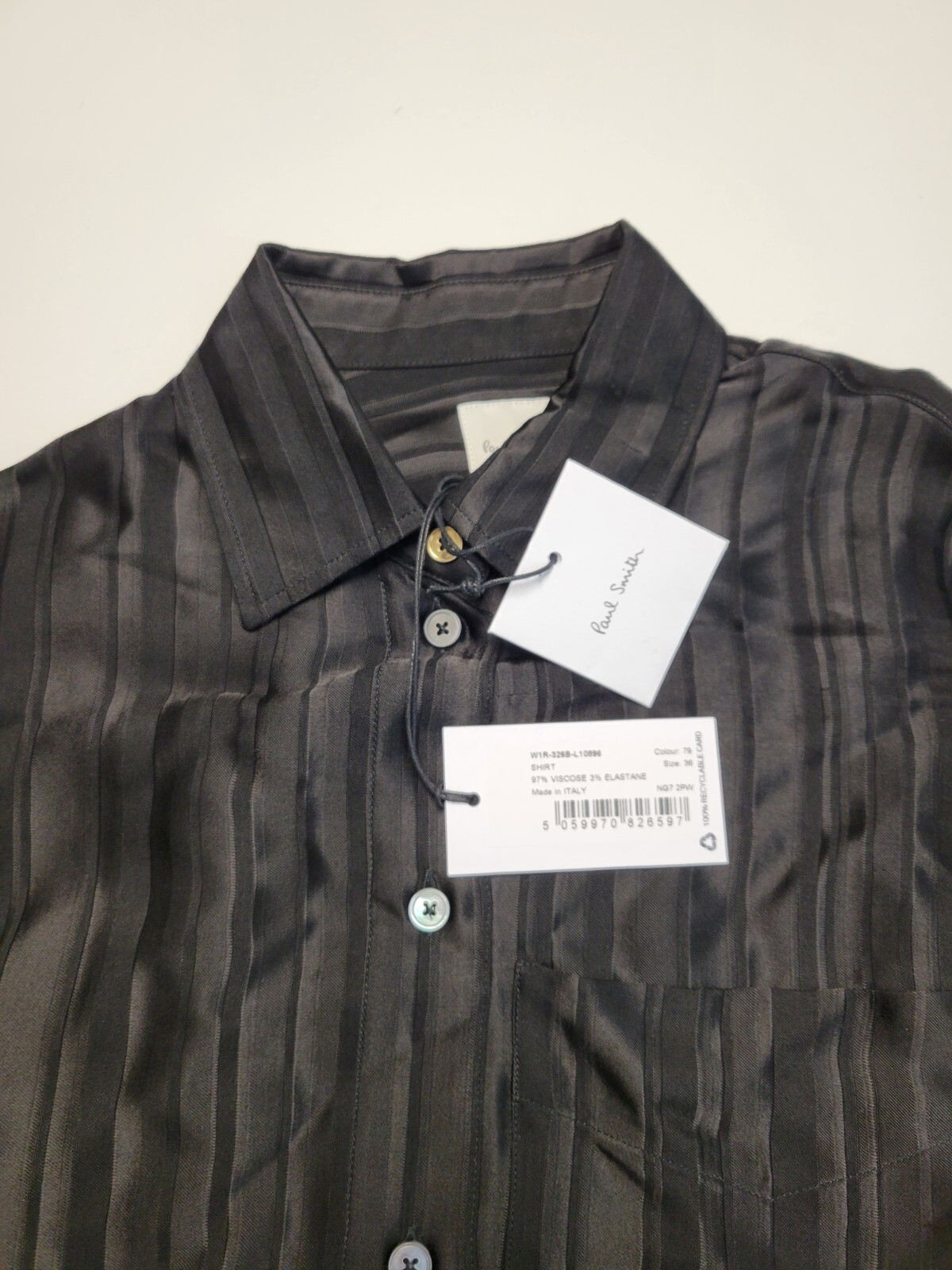 New $575 Paul Smith Button Viscose Blend Shirt Blouse Women’s XS IT 36 Black