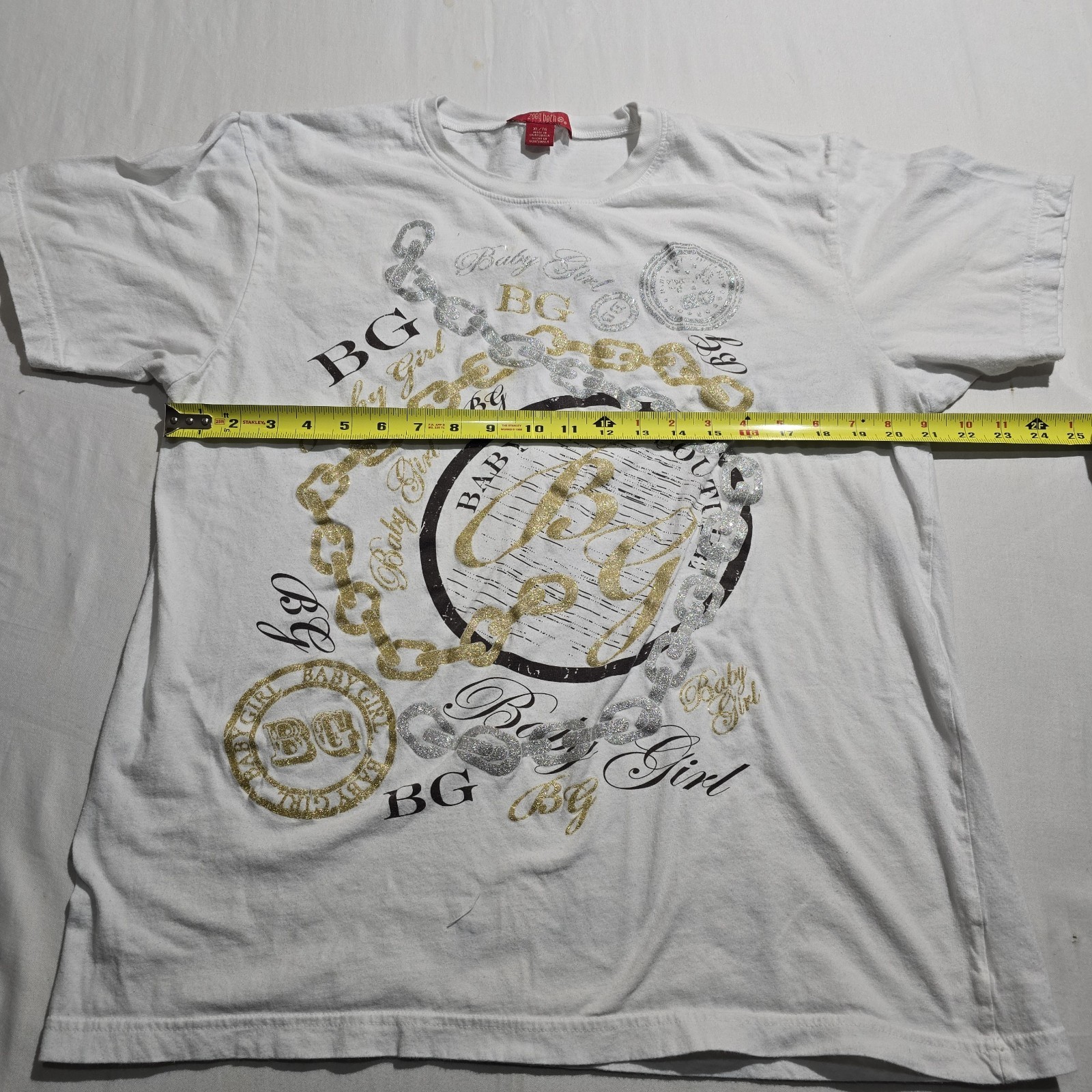 Y2k Zoey Beth White T Shirt Womens Size XL Baby Girl BG