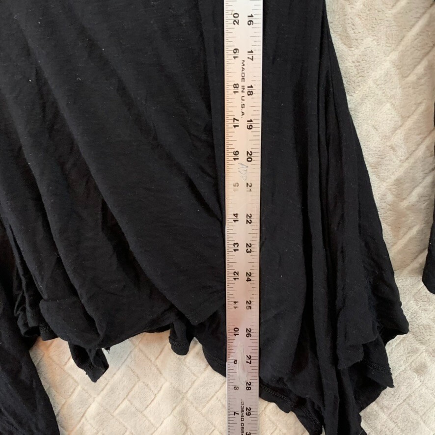 Linda Leal Womens M Tunic Top Black Long Sleeve Whimsy Goth Dark Fairy Slouchy