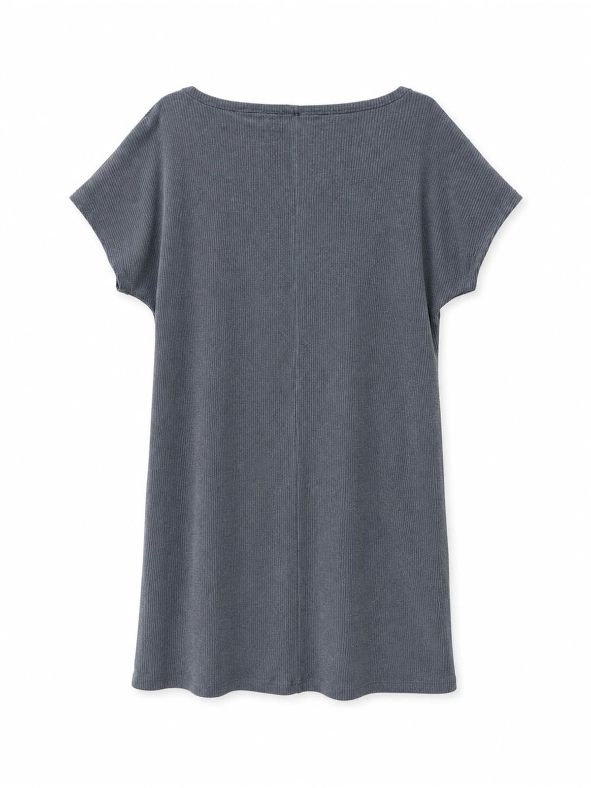 Eileen Fisher Gray Ribbed Lyocell Blend High Low Tunic Dress S/P