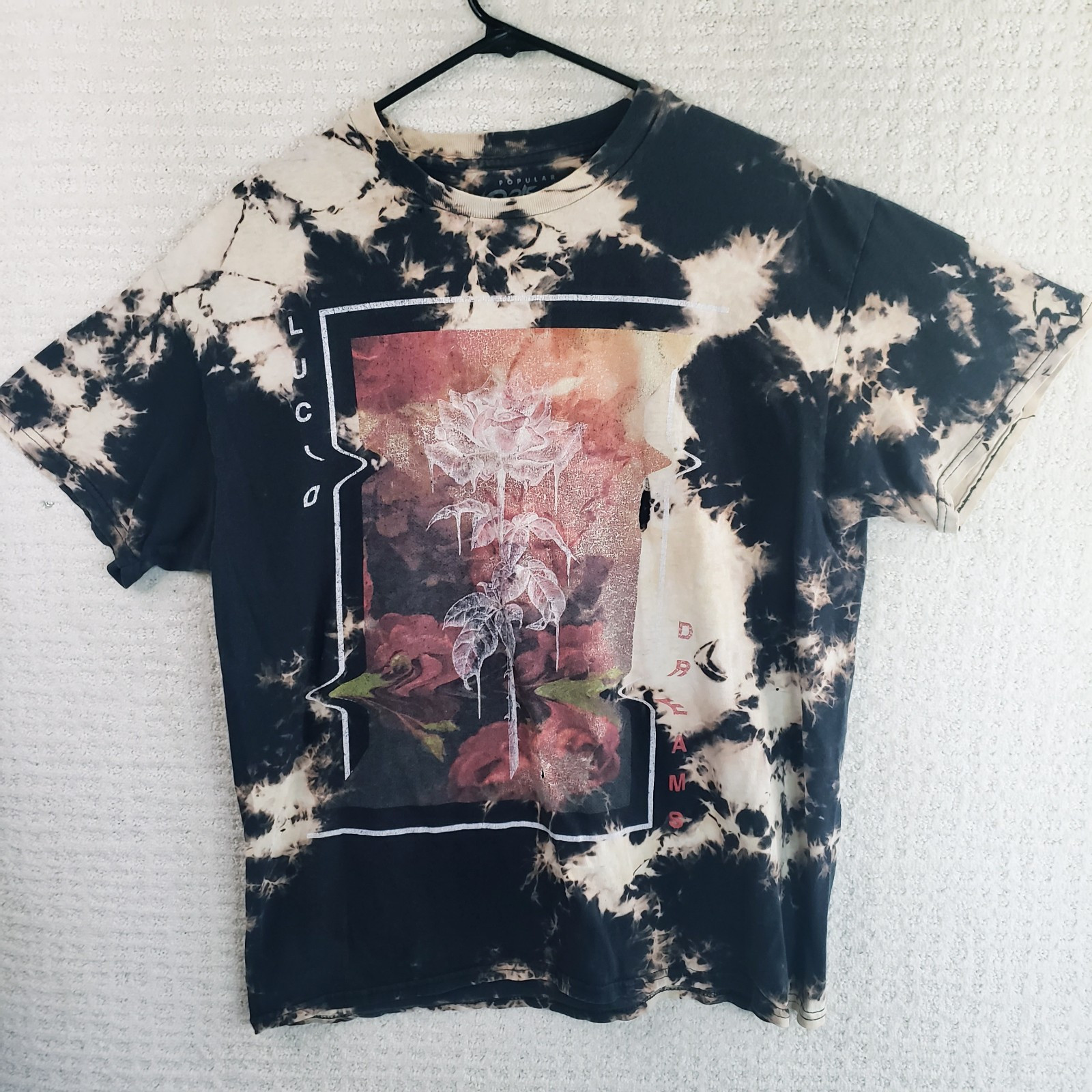 Popular Poison Women’s L Multicolor Short Sleeve Shirt Rose Grunge Lucid Dreams