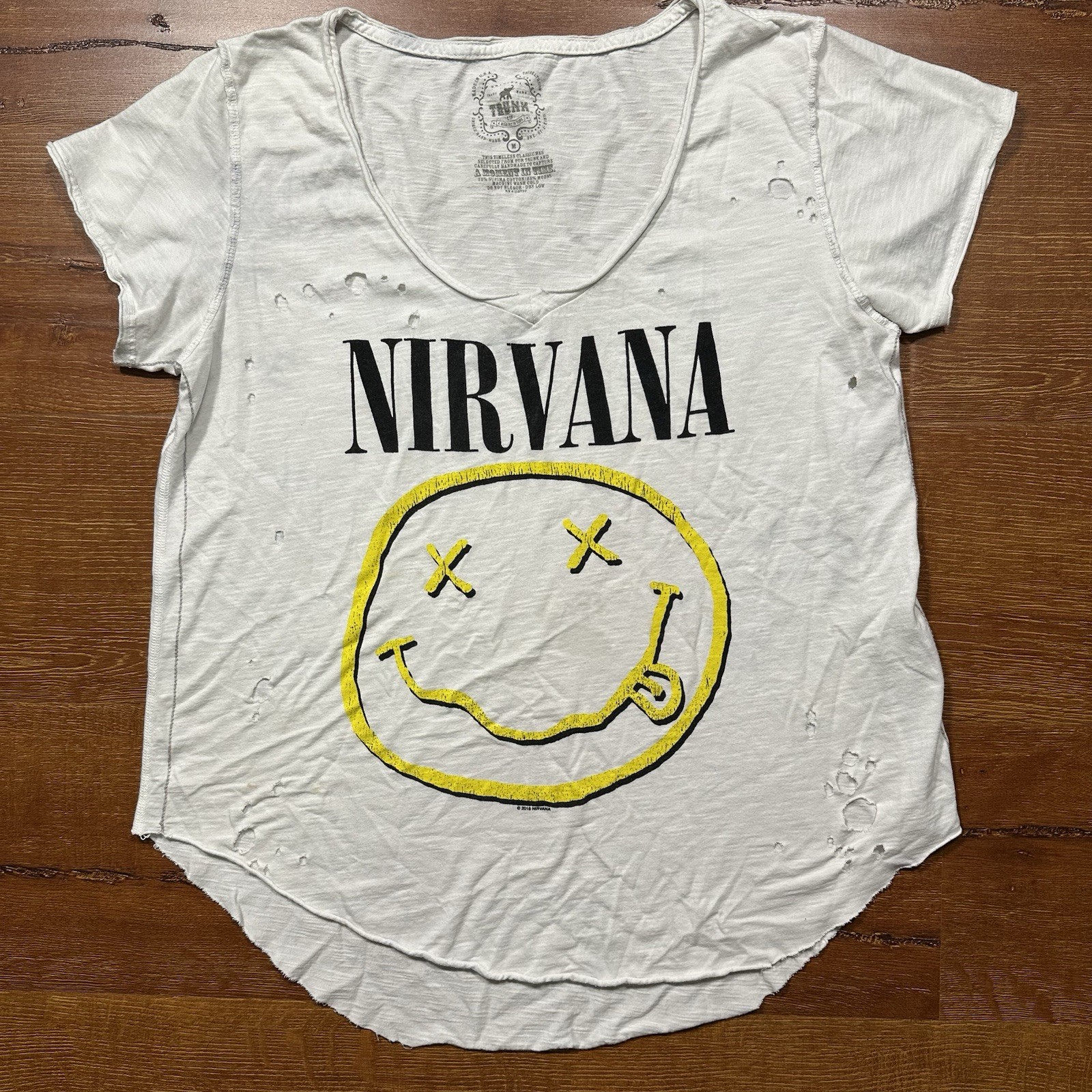 Trunk LTD Nirvana T Shirt Womens M V Neck Short Sleeve Band Rock Kurt Cobain