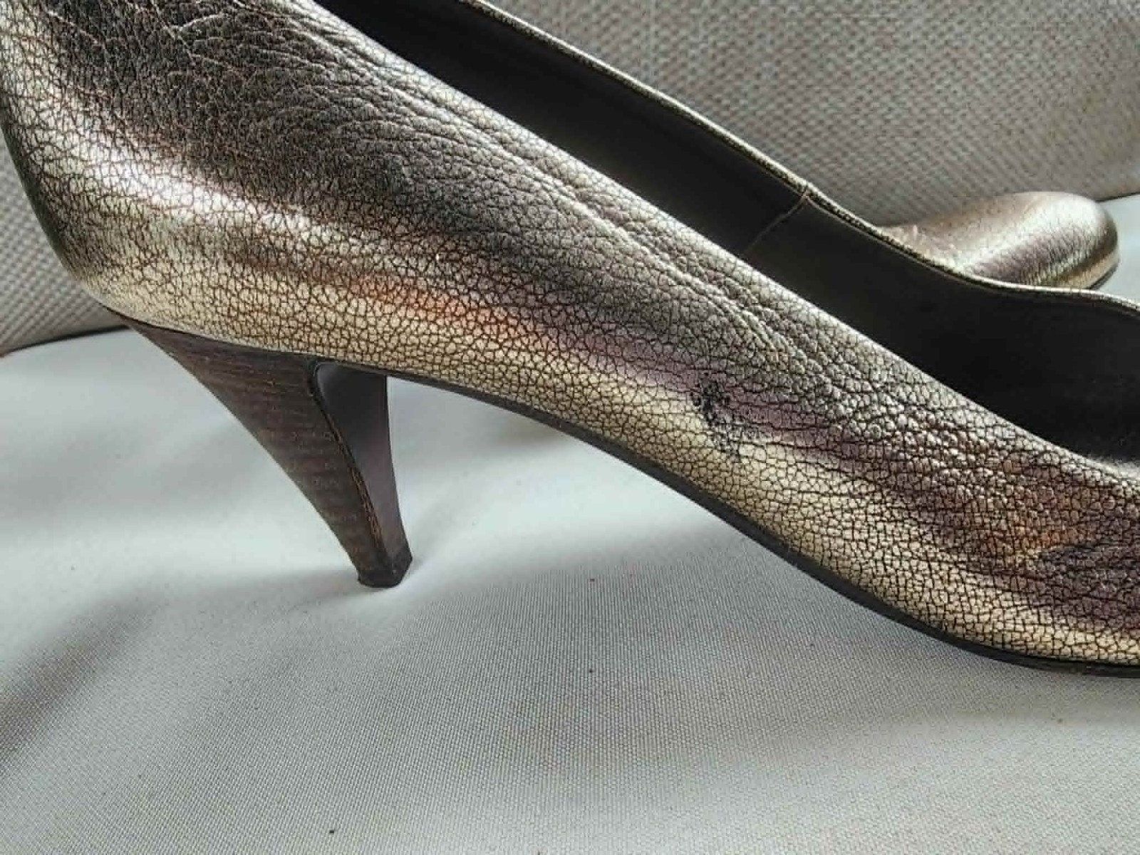 Women’s Handmade Italian Metallic Leather Wood Heels – Vero Cuoio 9-9.5 Boutique