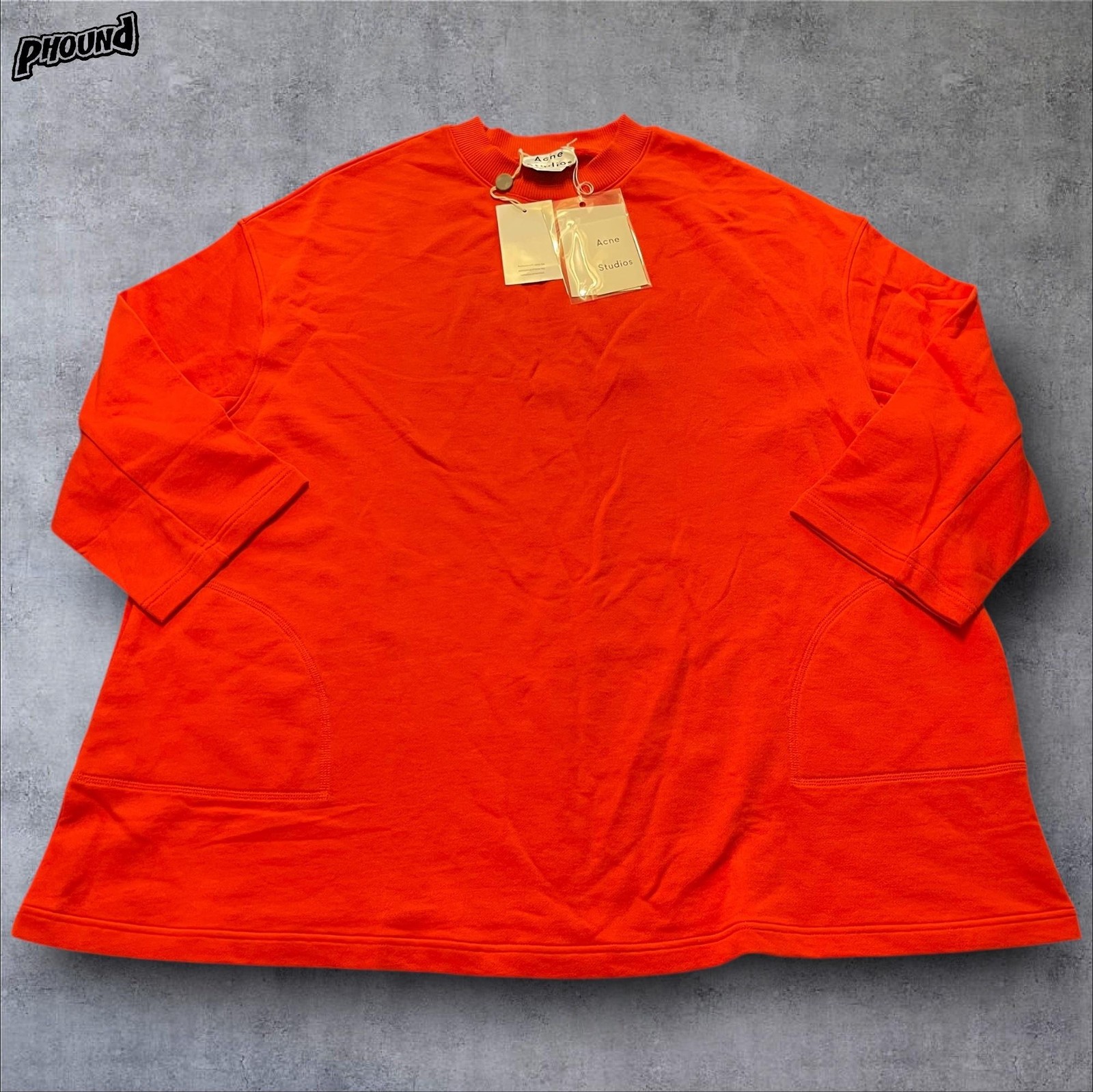 Acne Studios Sweatshirt Womens Medium Orange Leyla U FL SS17 Oversized Tunic