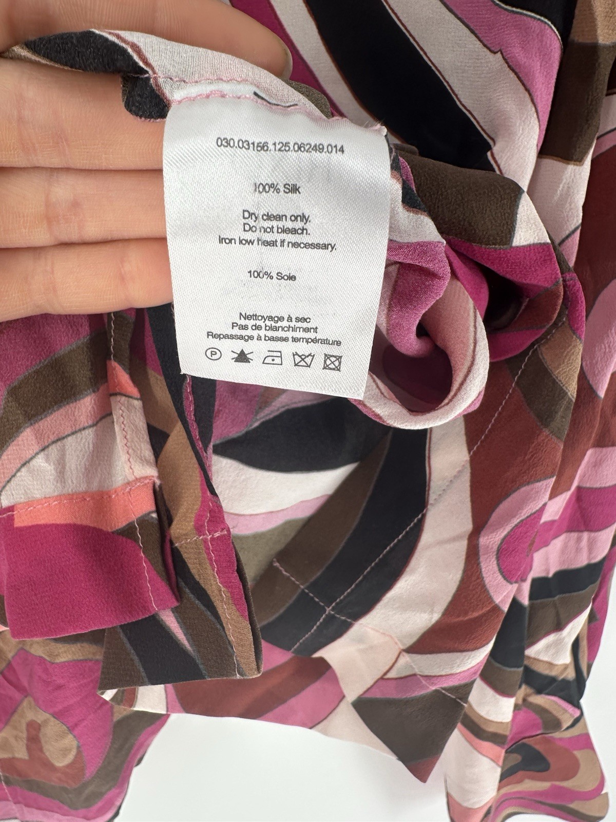 Rixo Havan Marble Pink Silk Shirt Women’s 6 Read