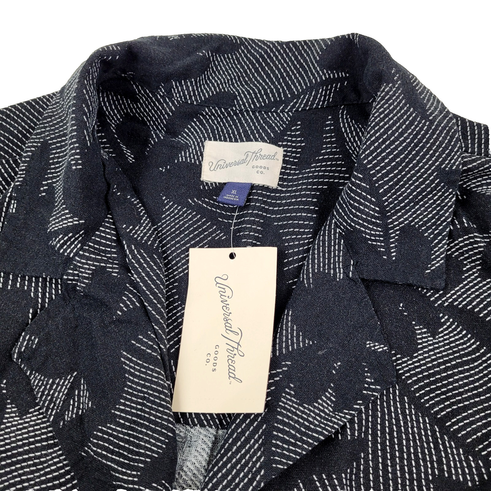 Universal Thread Women’s Top Blouse Sz XL Short Sleeve Lapel Neck Linen Rayon
