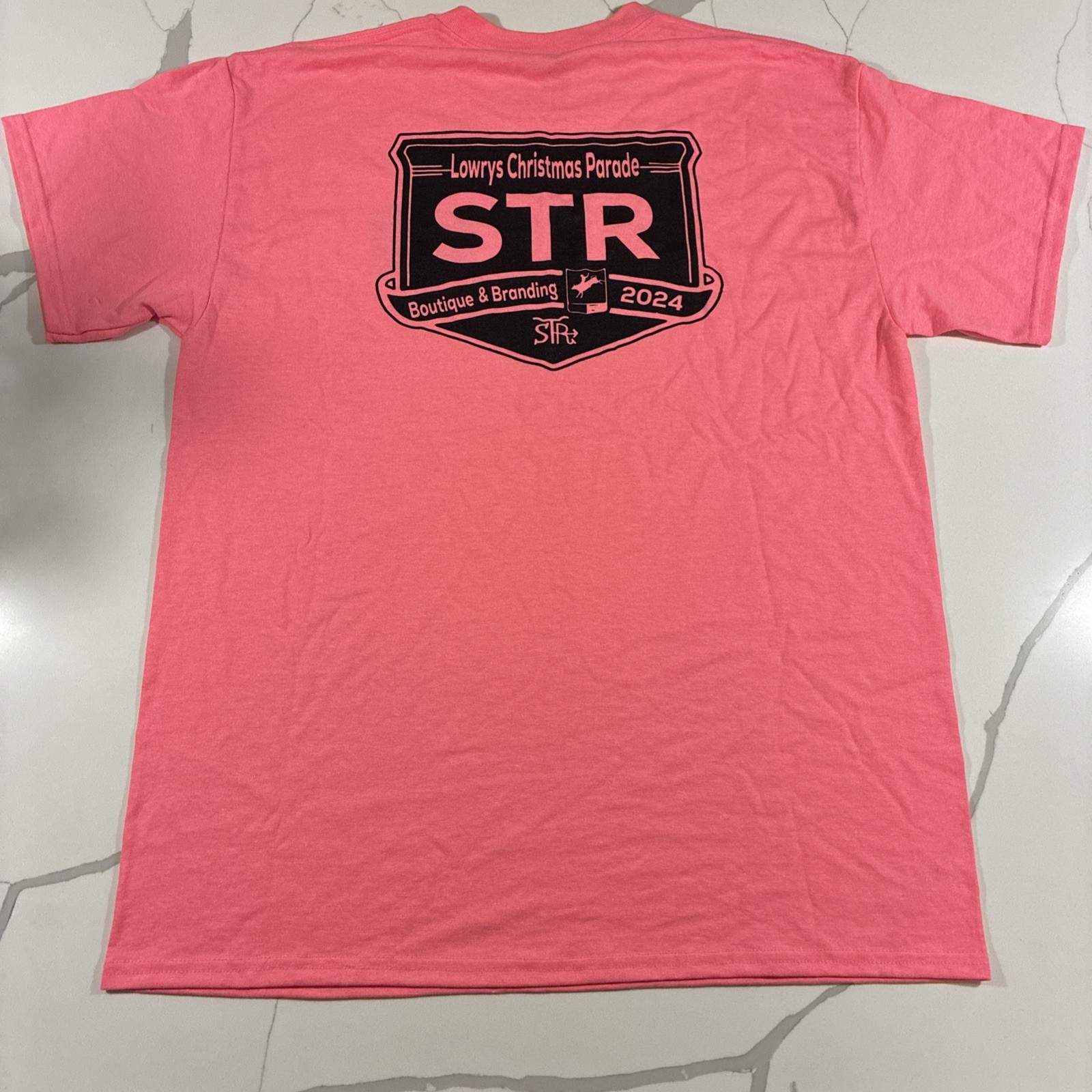 Gildan Dry Blend Women’s T-Shirt Pink Crew Neck Short Sleeves Size Large
