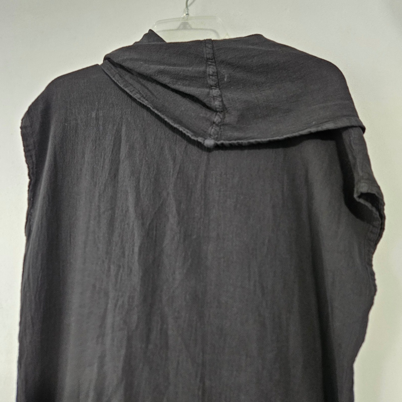 Oh My Gauze Top 2 Black Cowl Neck Asymmetrical Sleeveless Cotton Boho Minimalist