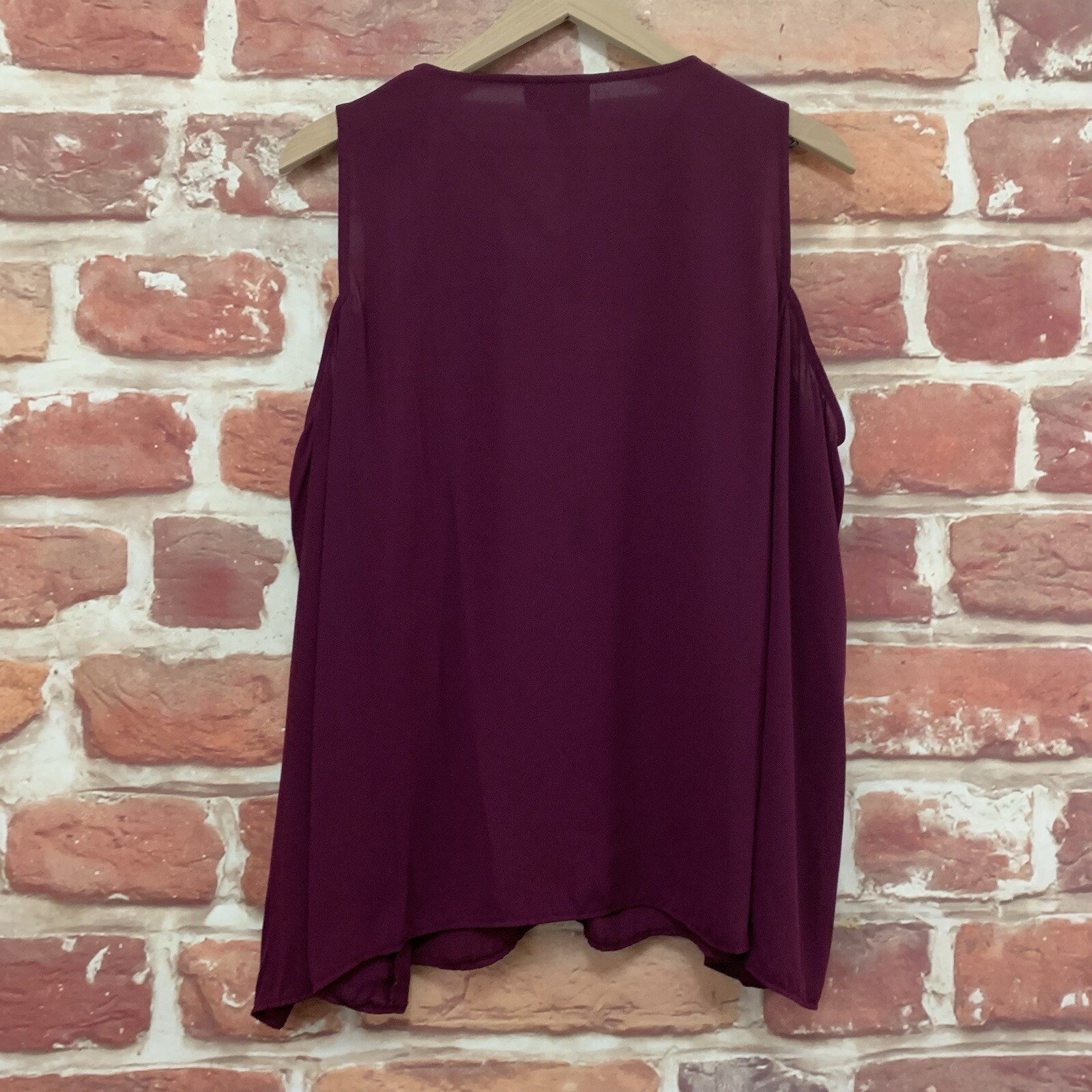 Bold Elements Top Shirt Womens Large Dark Purple Casual Sleeveless Popover