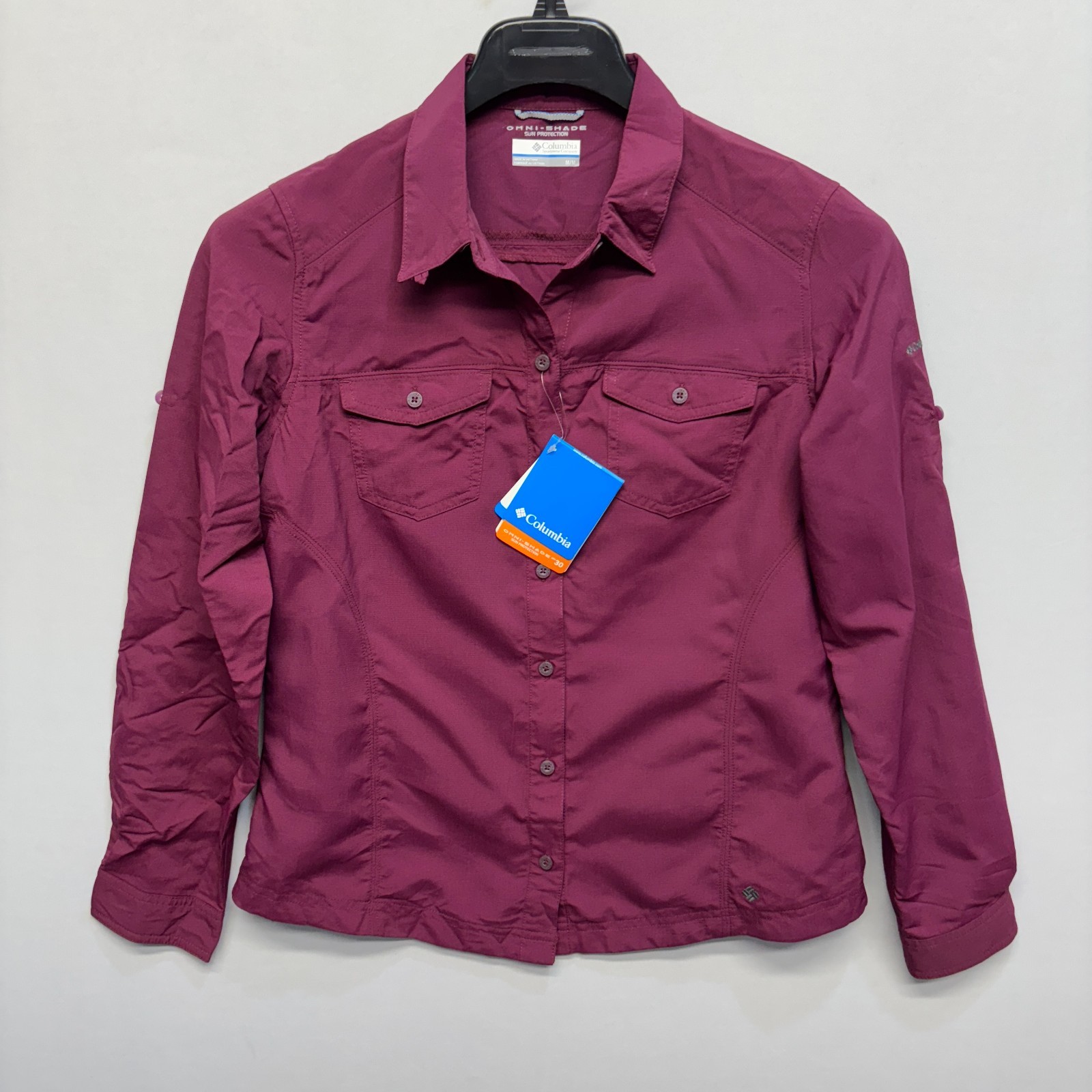 NWT Columbia Women Outdoor Hiking Button Shirt Top Size Medium Nylon D067 -25