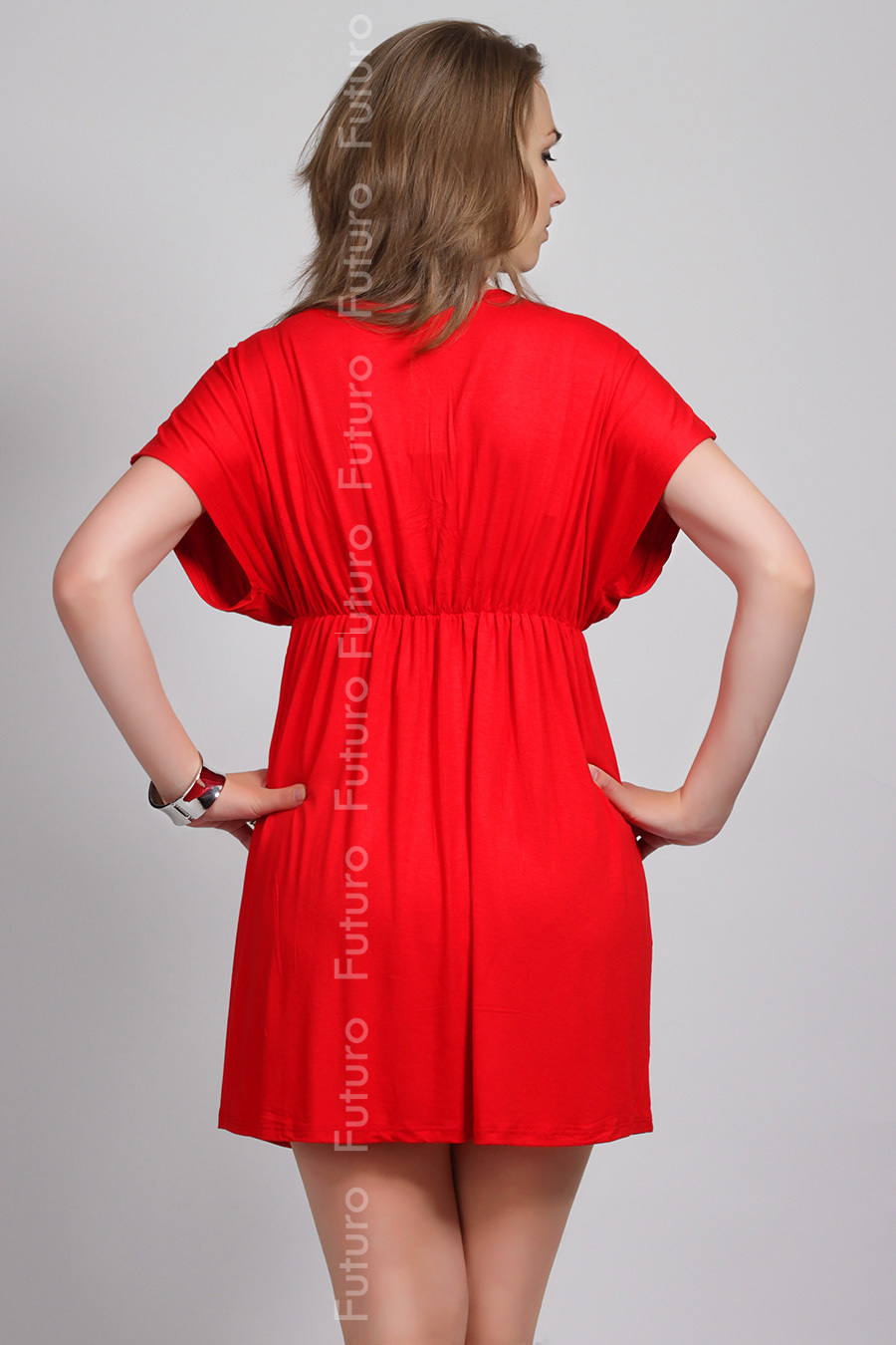 Sensible Women’s V-Neck Dress Tunic Style Wrap Kimono Sleeve Size 8-12 8051