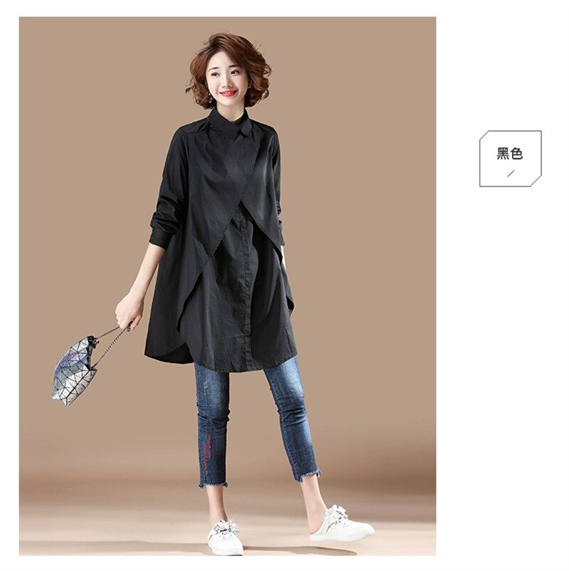 Women’s casual oversized shirt long sleeved loose top Jacket