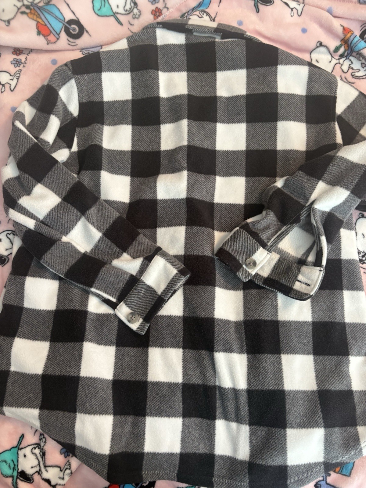 Eddie Bauer Women’s L Plaid Microfleece Button-Up Collared Long Sleeve Shirt
