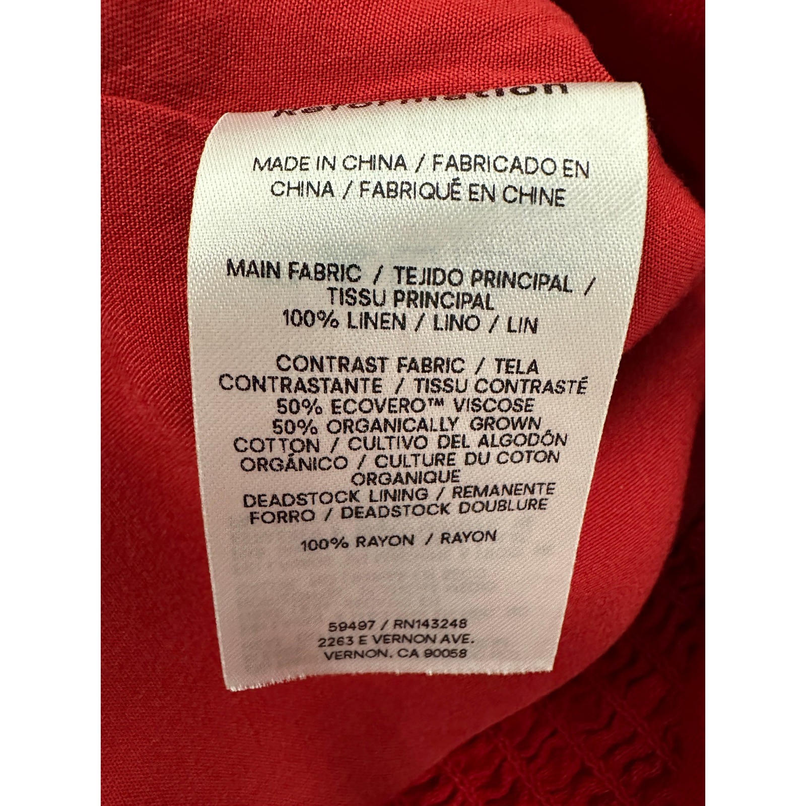 Reformation Emery Linen Top Lipstick Red Rosette Tank 2