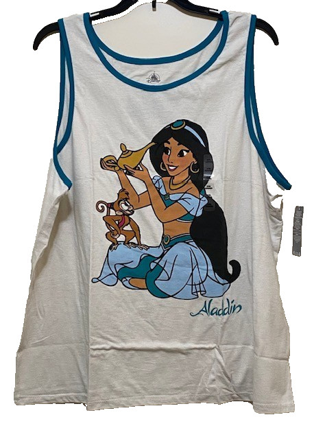 Disney Aladdin Princess Jasmine White Ringer Tank Top Women’s Extended Size 3XL