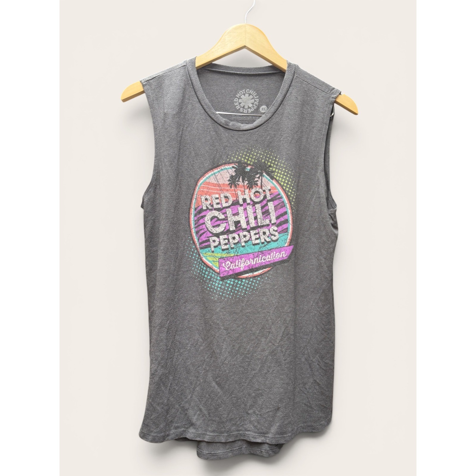 Red Hot Chili Peppers Californication Tank Top Gray Muscle Tee Womens XL RHCP