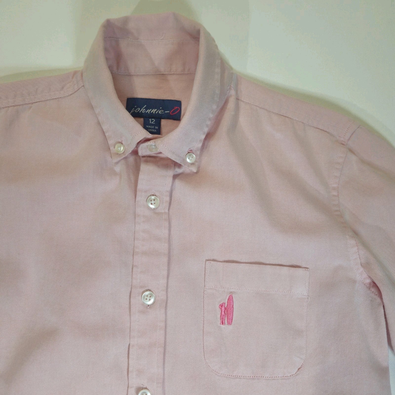 Johnnie O Performamce Button Down Shirt Womens 12 Pink Preppy Business Casual