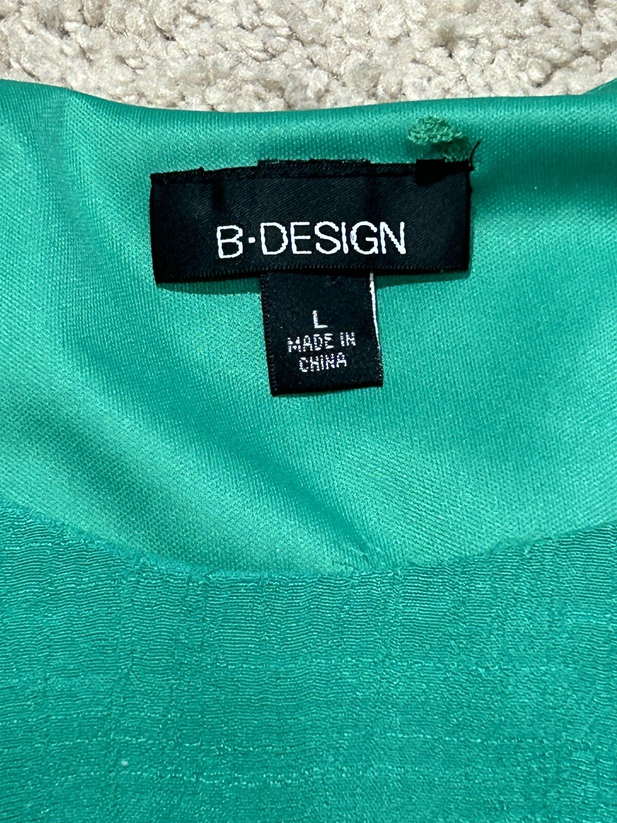 B Design Womens Shirt Size Large Green Lined Lightweight Flowy Classic