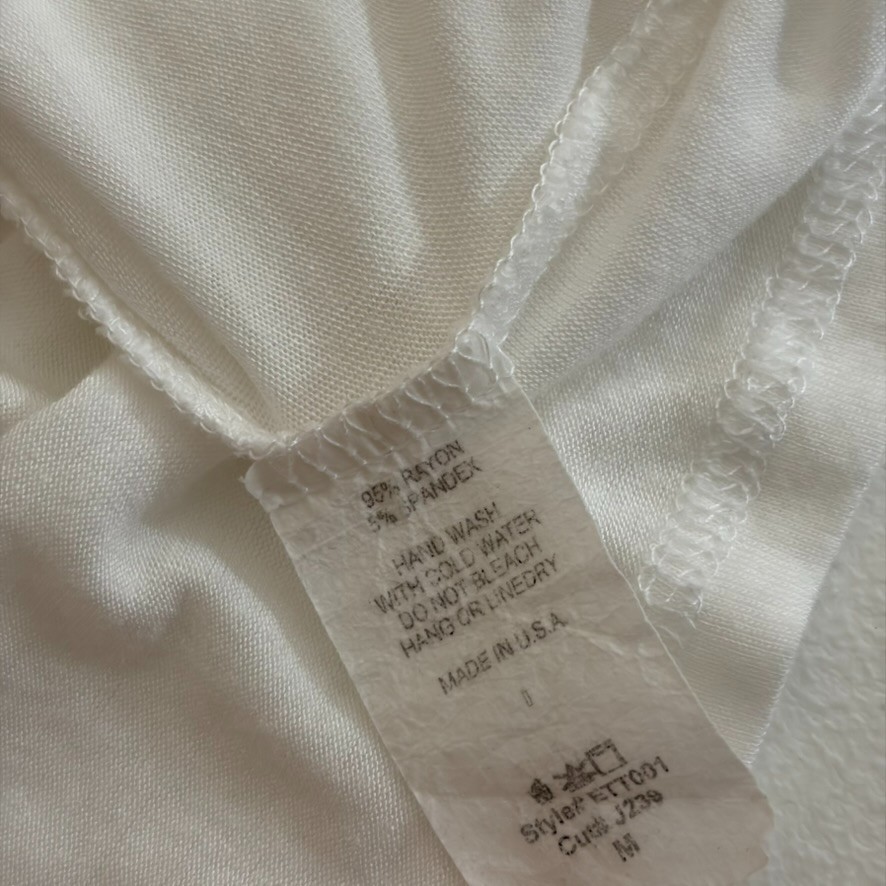 Elmin Tank Top Women’s Medium White Sheer Round Neck Sleeveless Lightweight