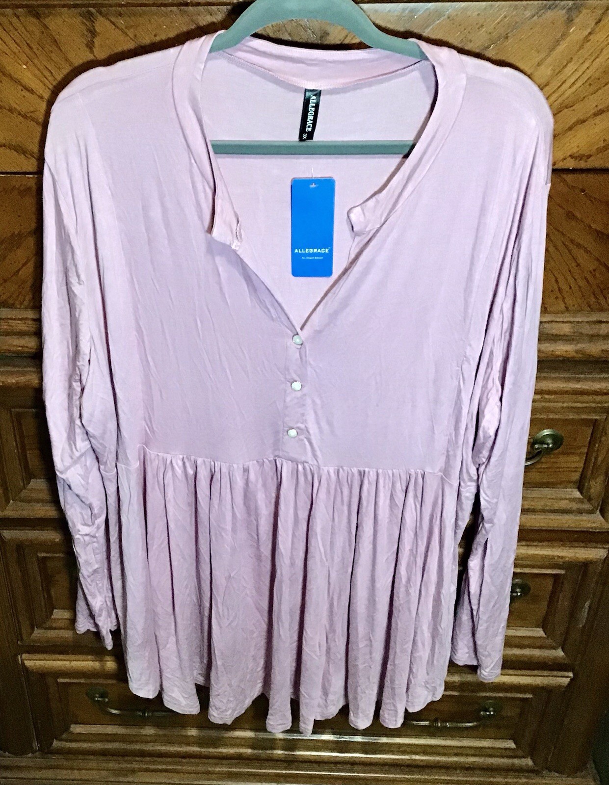 NWT Allegrace Pink L/S Top Size 3X