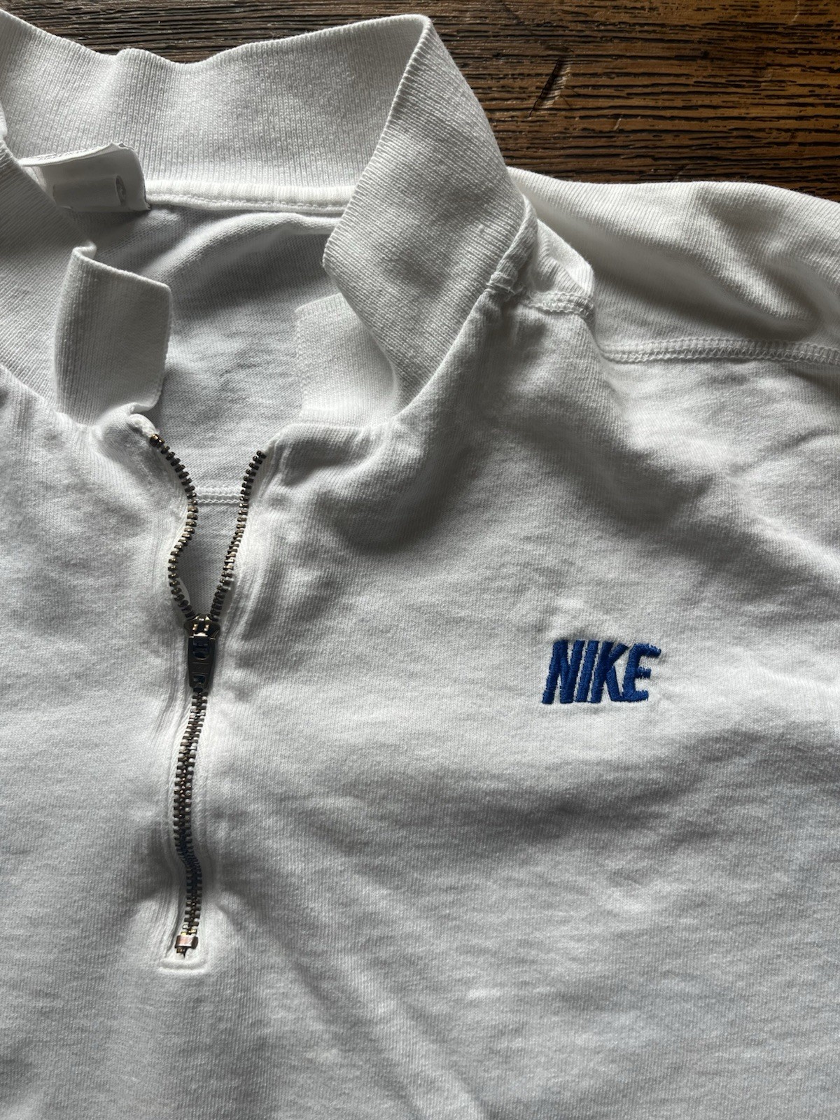 Women’s Vintage Nike Shirt White Spell-Out M Activewear 80s 1/4 Zip 90s Tennis