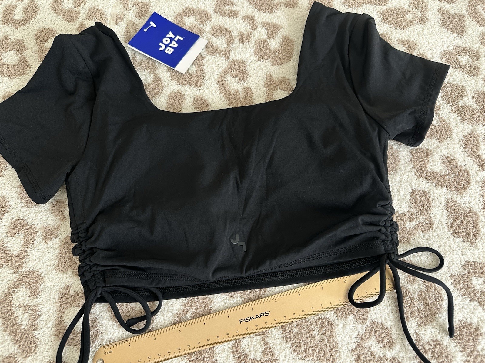 JoyLab Target NEW Black Crop Short Sleeve With Ties Size Medium