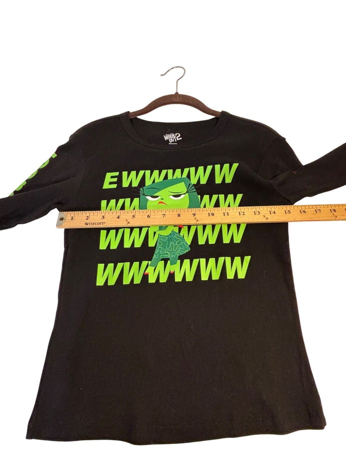 Disney Pixar Inside Out 2 Disgust Long Sleeve Black Shirt M Cotton Women Top NWT