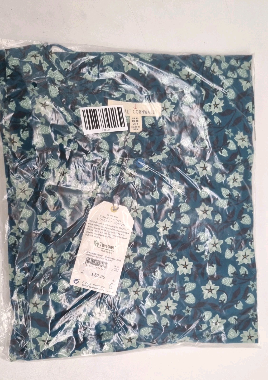 Seasalt Women’s Tunic – teal Moonfish Jersey Tunic – Wild Raspberries – Size 10.