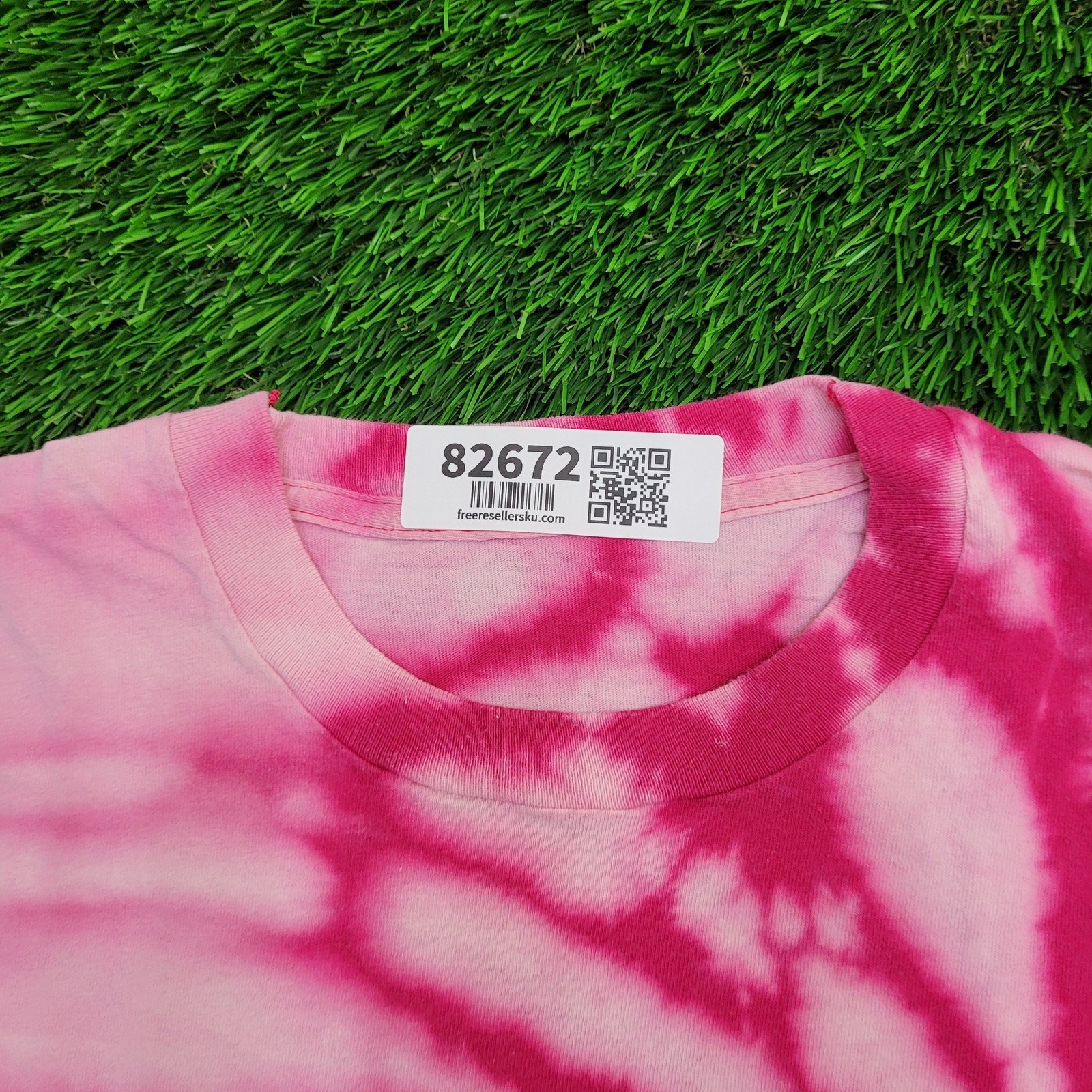 Vintage 80s Spiral Pocket Tie-Dye Shirt Women Small 18×25 Pink