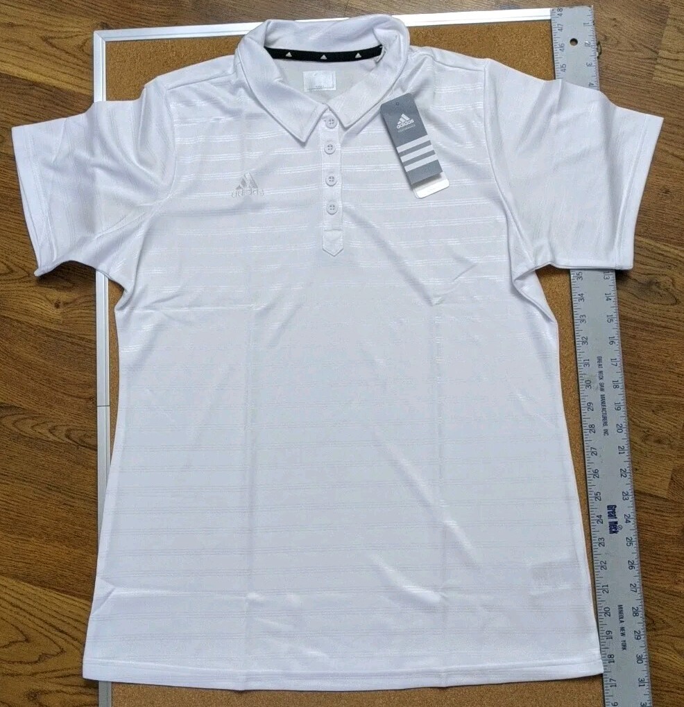 Adidas Women’s Basics White Polo Shirt Size Extra Large XL Climalite NWT