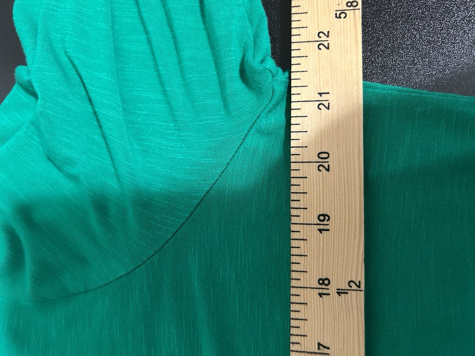 Chico’s Zenergy Tunic 2 Large Sea Green Shark Bite Hem 3/4 Button Tab Sleeves